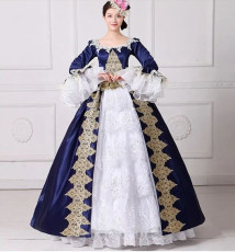 Embroidered Blue Ballgown